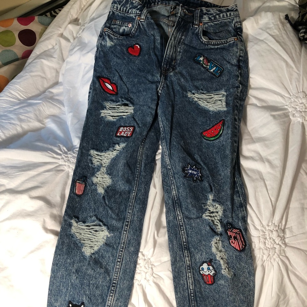 High waisted jeans